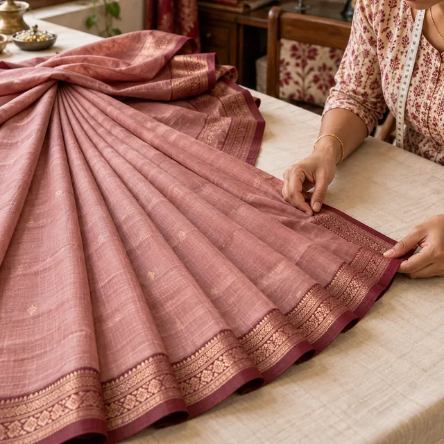Saree Finishing: generated illustration